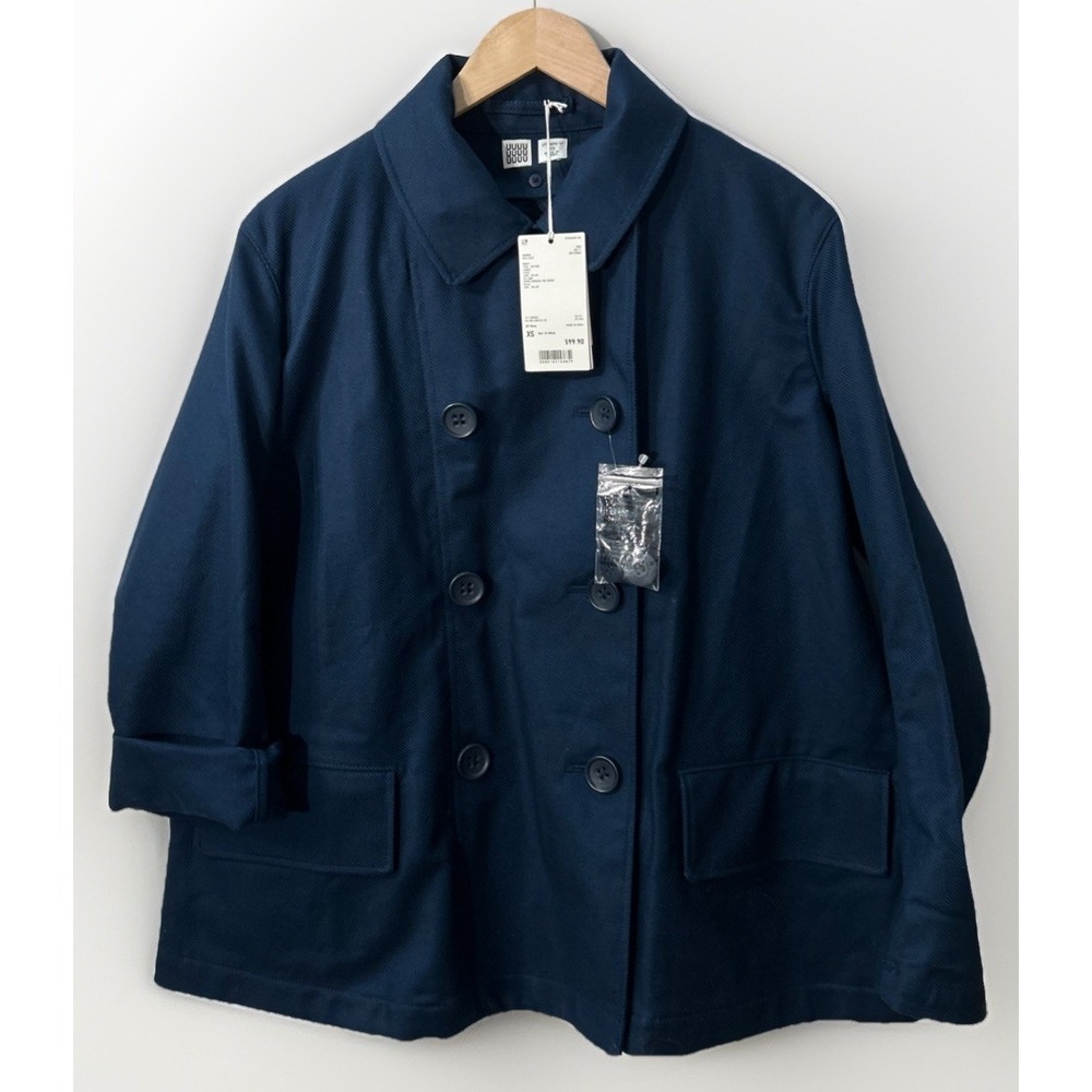 NWT Women's Uniqlo Double Breasted Peacoat Christophe Lemaire Down Lining XS